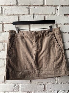 2007 GAP Tan Khaki Mini Skirt favorite chino 100% cotton